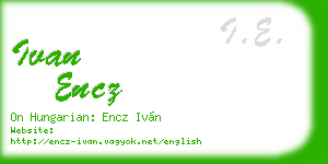 ivan encz business card